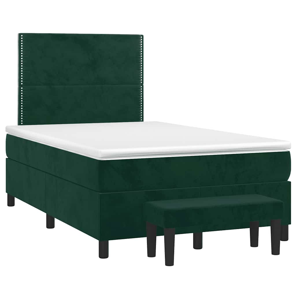 Giroletto a Molle con Materasso Verde Scuro 100x200 cm Velluto