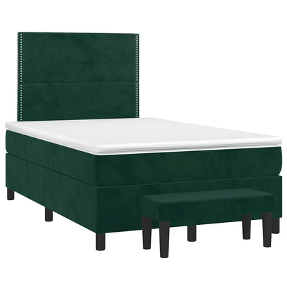 Giroletto a Molle con Materasso Verde Scuro 100x200 cm Velluto