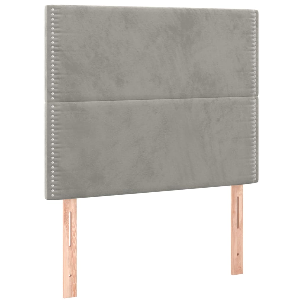 Giroletto a Molle con Materasso Grigio Chiaro 120x200cm Velluto