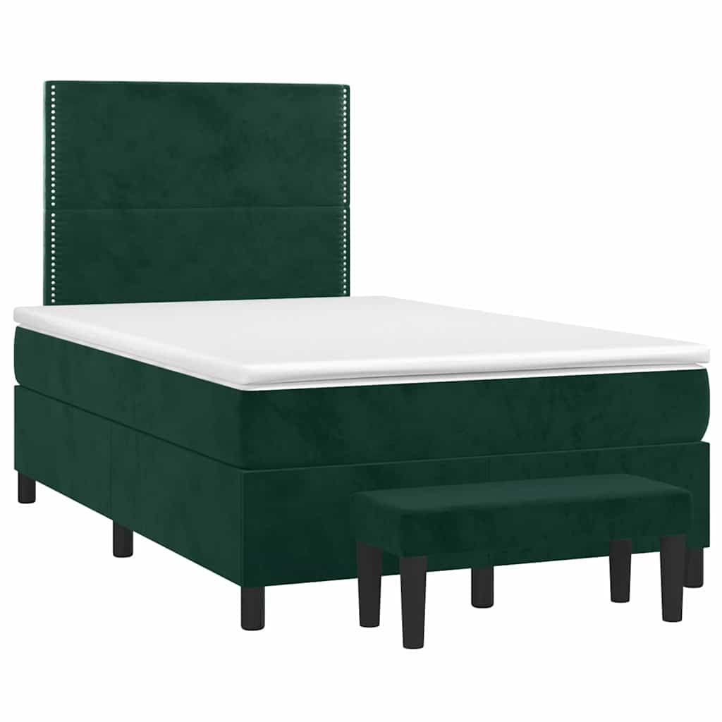 Giroletto a Molle con Materasso Verde Scuro 120x200 cm Velluto | homemem39