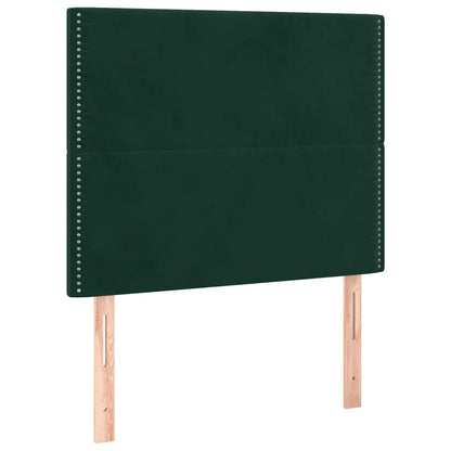 Giroletto a Molle con Materasso Verde Scuro 120x200 cm Velluto
