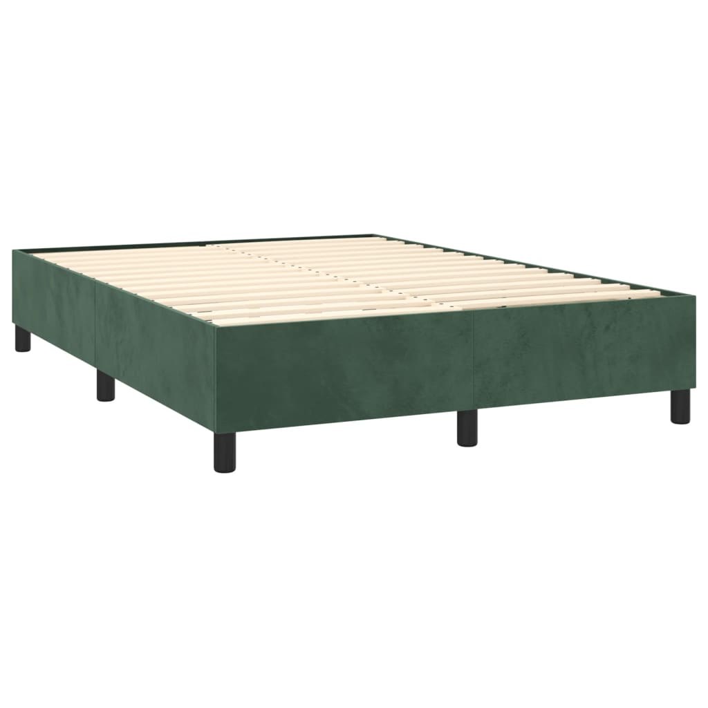 Giroletto a Molle con Materasso Verde Scuro 140x190 cm Velluto