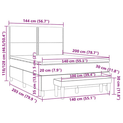 Giroletto a Molle con Materasso Verde Scuro 140x200 cm Velluto
