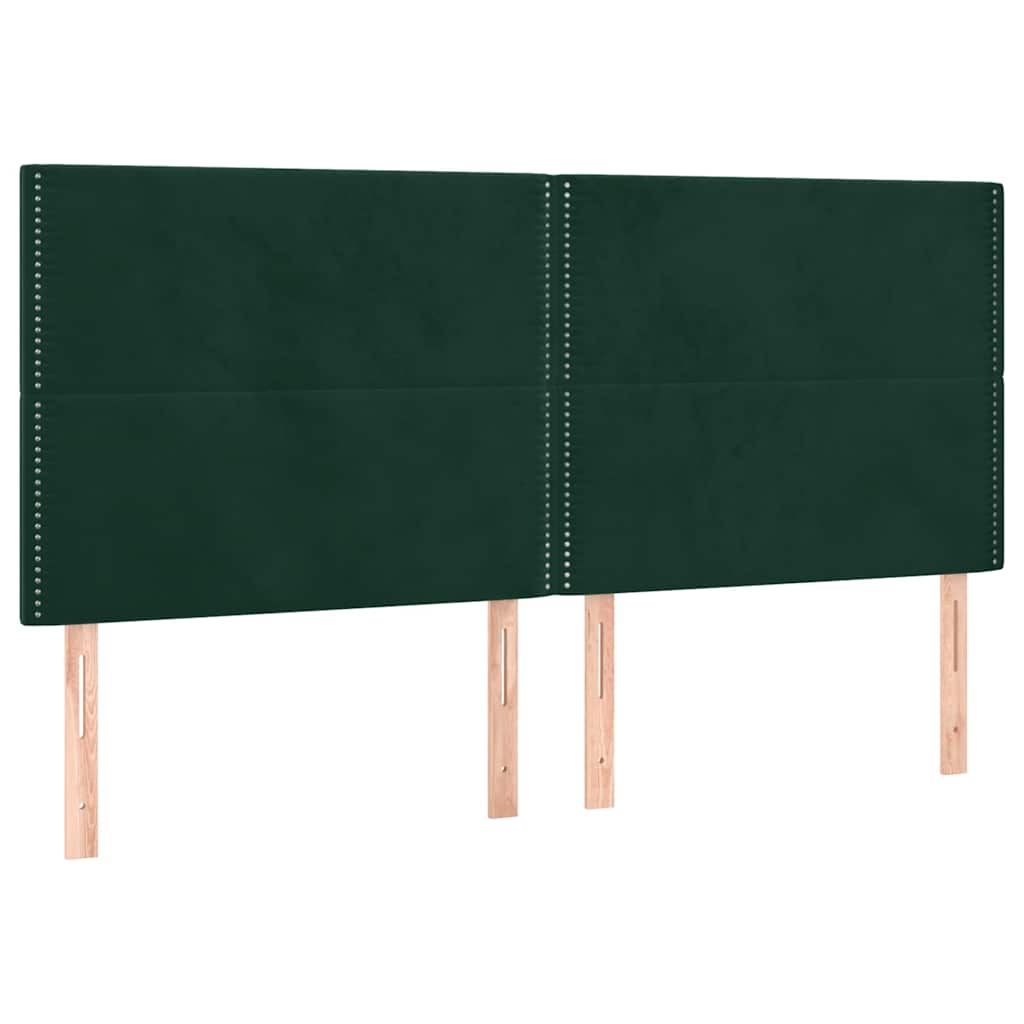 Giroletto a Molle con Materasso Verde Scuro 180x200 cm Velluto