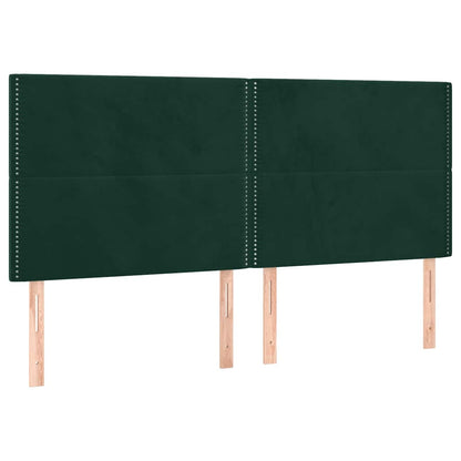 Giroletto a Molle con Materasso Verde Scuro 200x200 cm Velluto