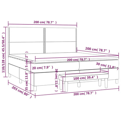 Giroletto a Molle con Materasso Rosa 200x200 cm in Velluto