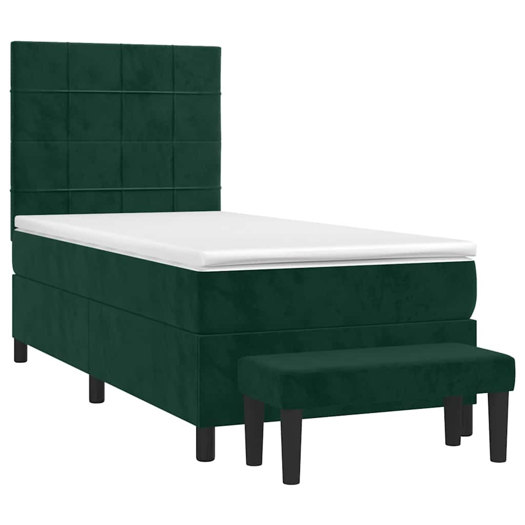 Giroletto a Molle con Materasso Verde Scuro 80x200 cm Velluto | homemem39