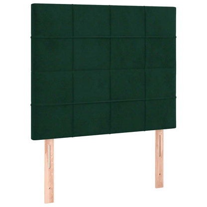 Giroletto a Molle con Materasso Verde Scuro 80x200 cm Velluto