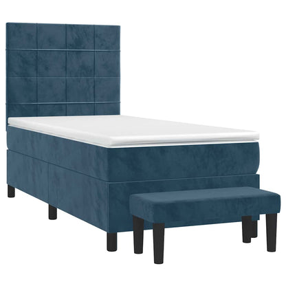 Giroletto a Molle con Materasso Blu Scuro 80x200 cm in Velluto | homemem39
