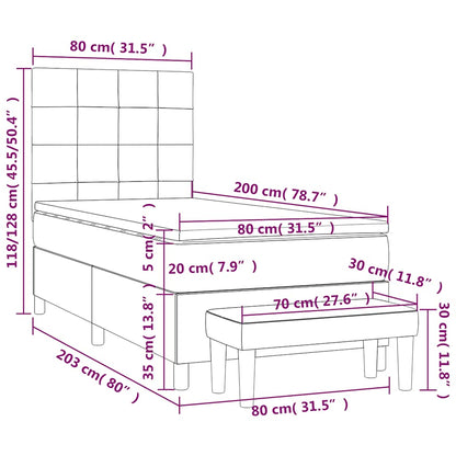 Giroletto a Molle con Materasso Blu Scuro 80x200 cm in Velluto | homemem39