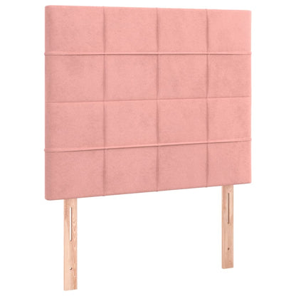 Giroletto a Molle con Materasso Rosa 80x200 cm in Velluto - homemem39