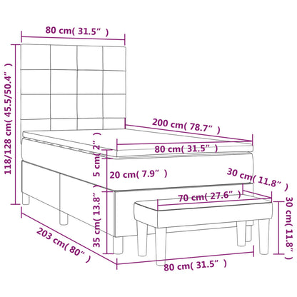 Giroletto a Molle con Materasso Rosa 80x200 cm in Velluto