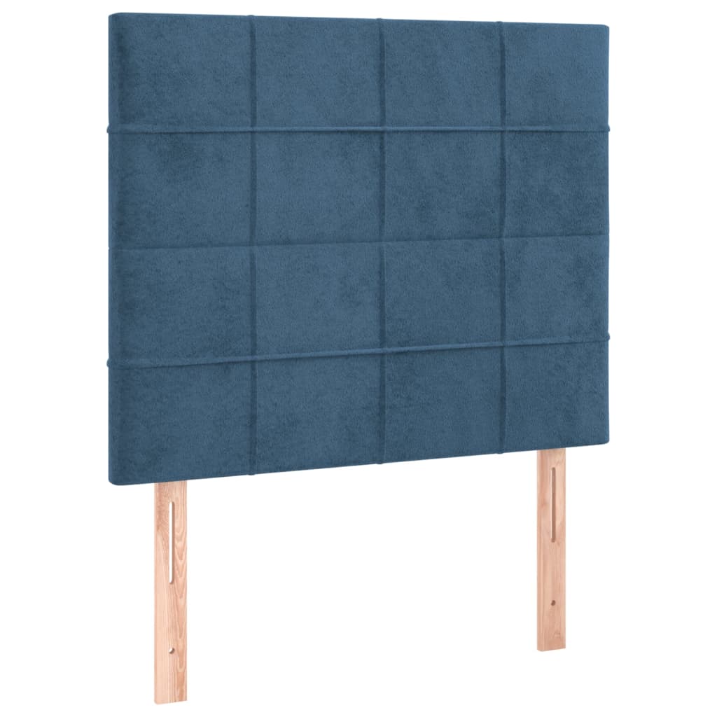 Giroletto a Molle con Materasso Blu Scuro 90x190 cm in Velluto - homemem39