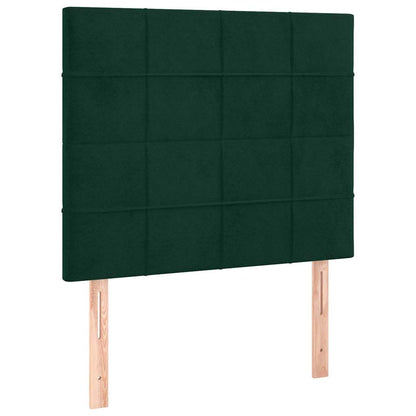 Giroletto a Molle con Materasso Verde Scuro 90x200 cm Velluto