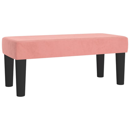 Spring bed frame with pink mattress 100x200 cm in velvet