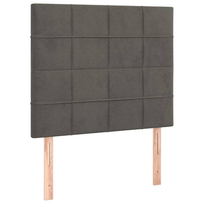Giroletto a Molle con Materasso Grigio Scuro 120x200 cm Velluto