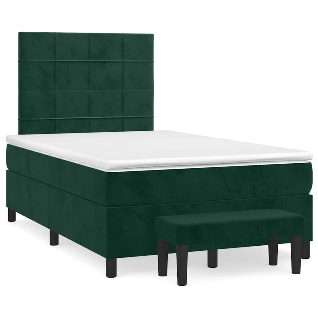 Giroletto a Molle con Materasso Verde Scuro 120x200 cm Velluto | homemem39