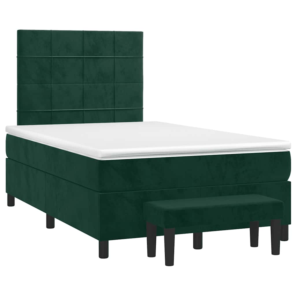 Giroletto a Molle con Materasso Verde Scuro 120x200 cm Velluto | homemem39