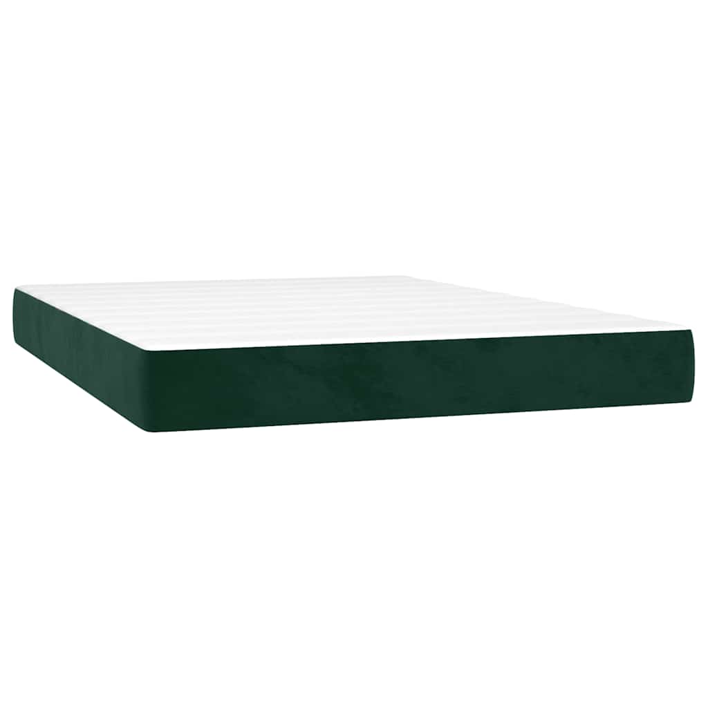 Giroletto a Molle con Materasso Verde Scuro 140x190 cm Velluto | homemem39