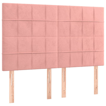 Giroletto a Molle con Materasso Rosa 140x190 cm in Velluto | homemem39