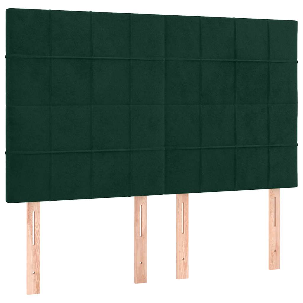 Giroletto a Molle con Materasso Verde Scuro 140x200 cm Velluto | homemem39