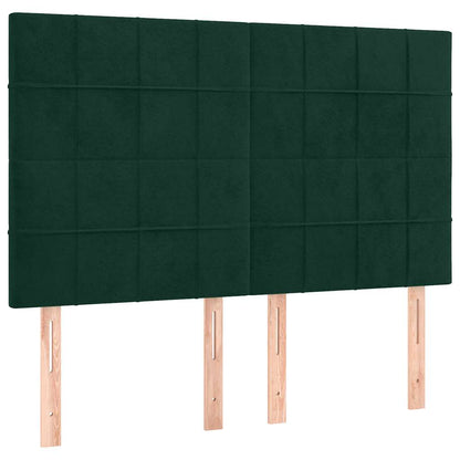 Giroletto a Molle con Materasso Verde Scuro 140x200 cm Velluto | homemem39