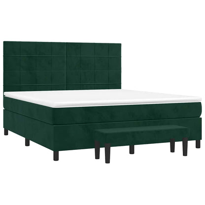 Giroletto a Molle con Materasso Verde Scuro 180x200 cm Velluto | homemem39