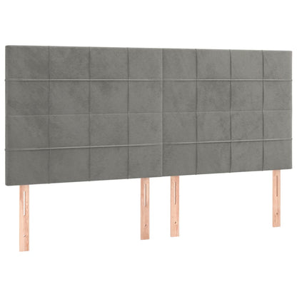 Giroletto a Molle con Materasso Grigio Chiaro 200x200cm Velluto | homemem39