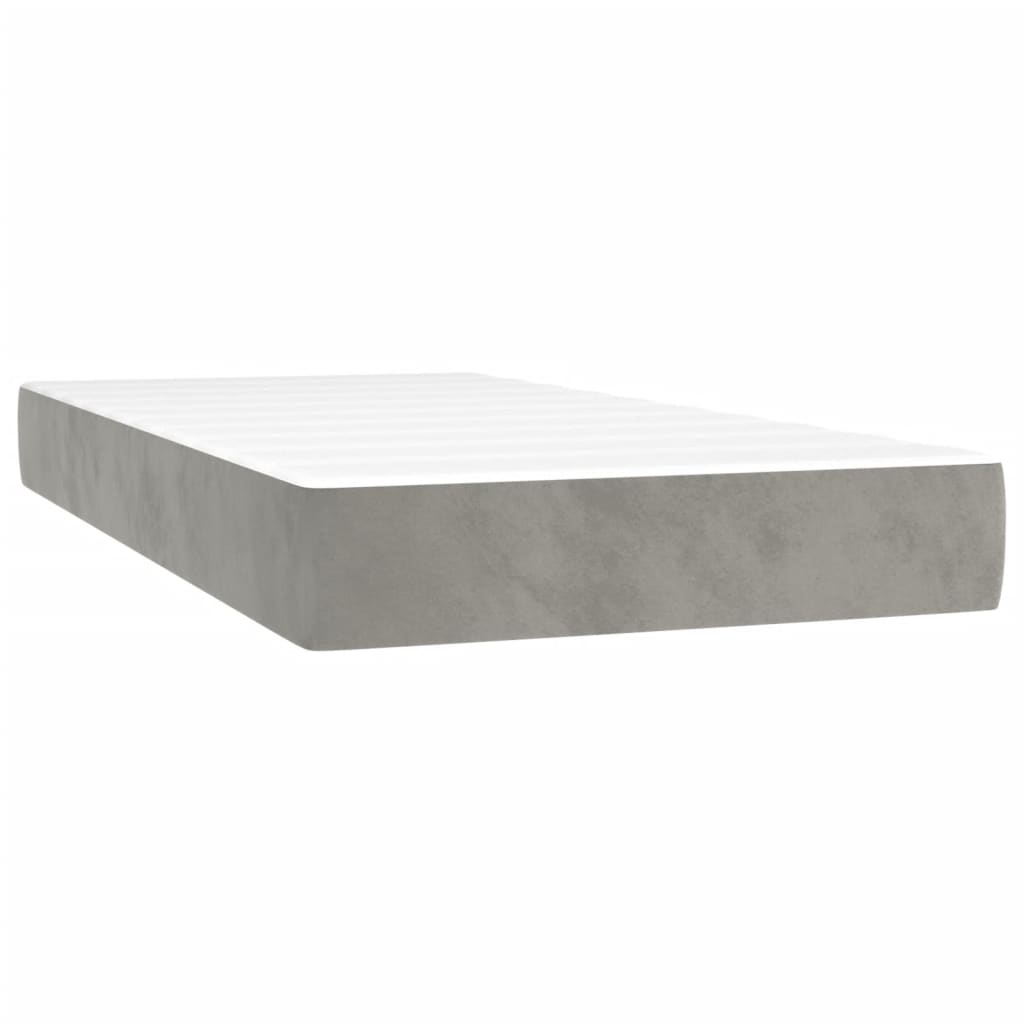 Giroletto a Molle con Materasso Grigio Chiaro 200x200cm Velluto | homemem39