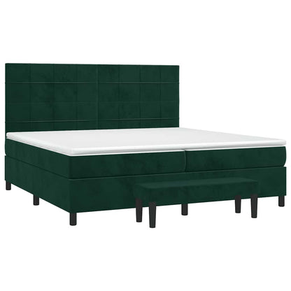 Giroletto a Molle con Materasso Verde Scuro 200x200 cm Velluto | homemem39