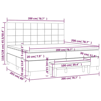 Giroletto a Molle con Materasso Blu Scuro 200x200 cm in Velluto | homemem39