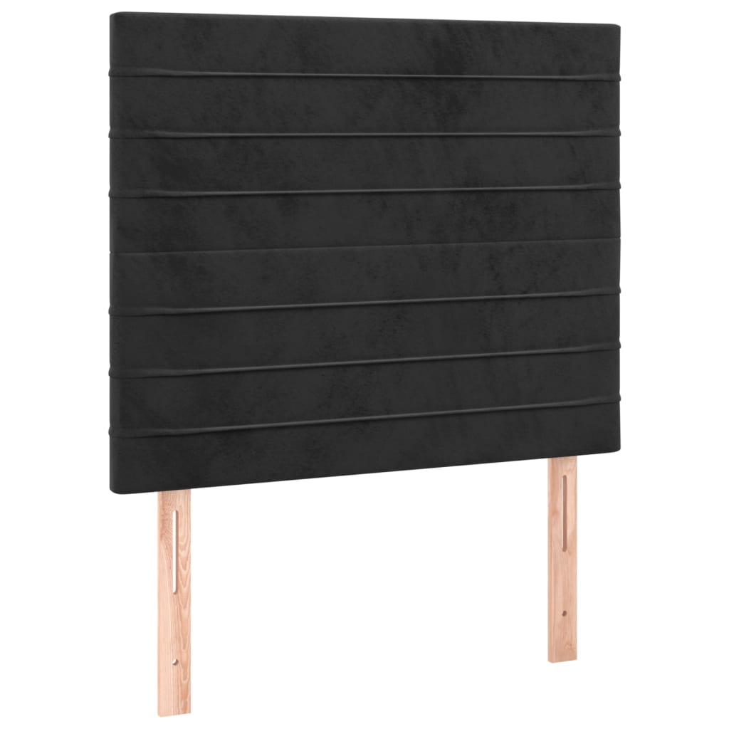 Giroletto a Molle con Materasso Nero 80x200 cm in Velluto