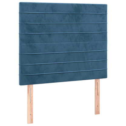 Giroletto a Molle con Materasso Blu Scuro 80x200 cm in Velluto
