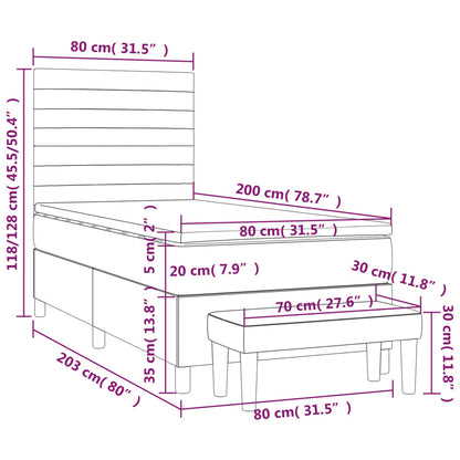 Giroletto a Molle con Materasso Rosa 80x200 cm in Velluto - homemem39