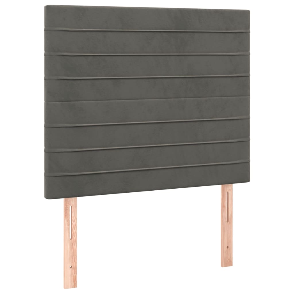 Giroletto a Molle con Materasso Grigio Scuro 120x200 cm Velluto