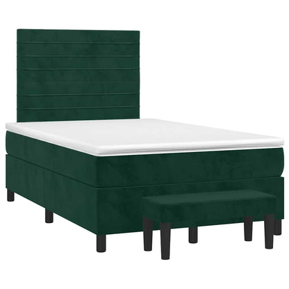 Giroletto a Molle con Materasso Verde Scuro 120x200 cm Velluto