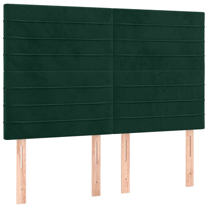 Giroletto a Molle con Materasso Verde Scuro 140x200 cm Velluto