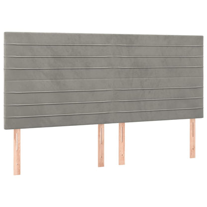 Giroletto a Molle con Materasso Grigio Chiaro 160x200cm Velluto