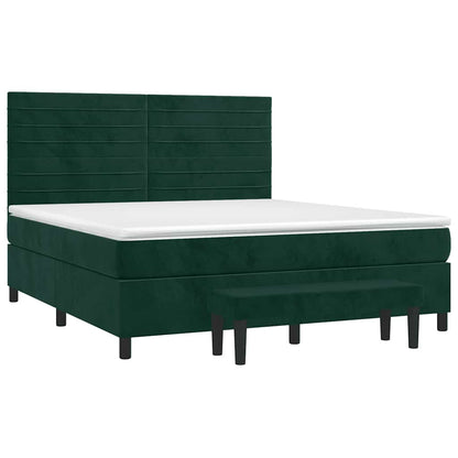 Giroletto a Molle con Materasso Verde Scuro 180x200 cm Velluto | homemem39