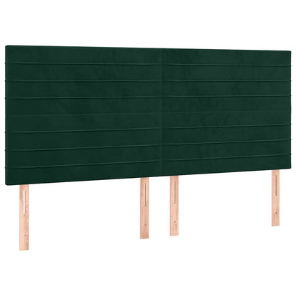 Giroletto a Molle con Materasso Verde Scuro 200x200 cm Velluto