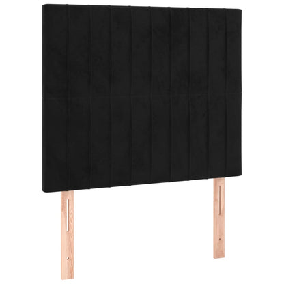 Giroletto a Molle con Materasso Nero 80x200 cm in Velluto