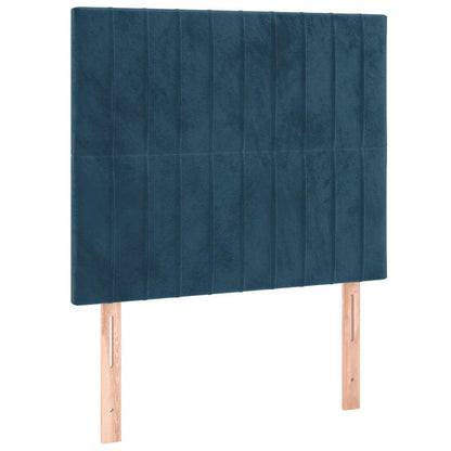 Giroletto a Molle con Materasso Blu Scuro 80x200 cm in Velluto | homemem39