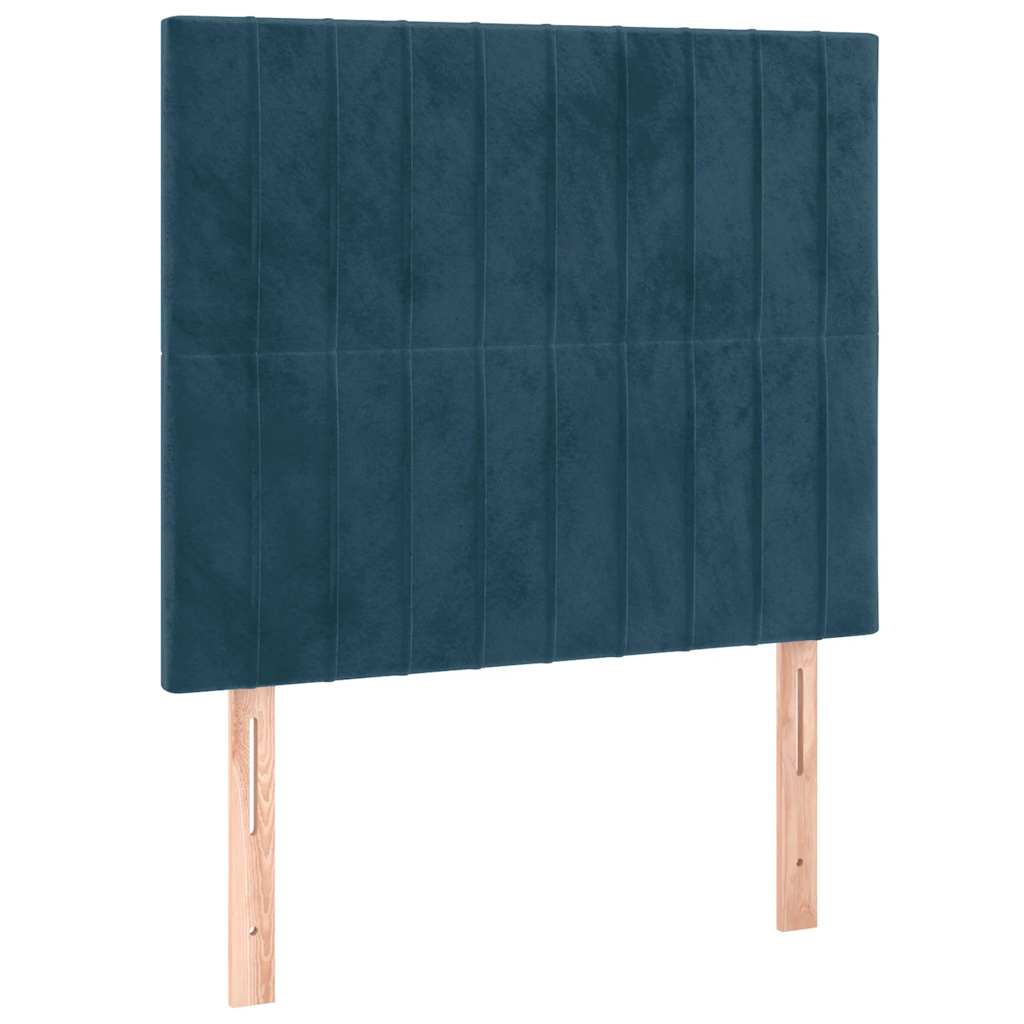 Giroletto a Molle con Materasso Blu Scuro 90x190 cm in Velluto