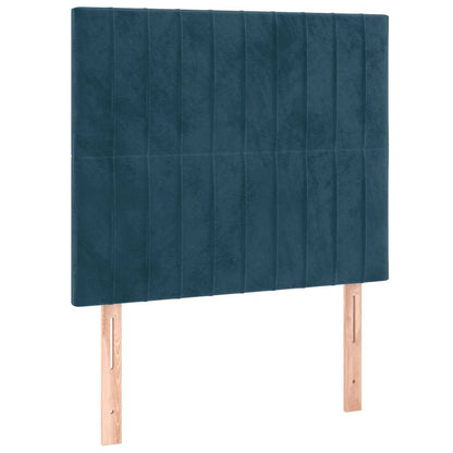 Giroletto a Molle con Materasso Blu Scuro 90x190 cm in Velluto