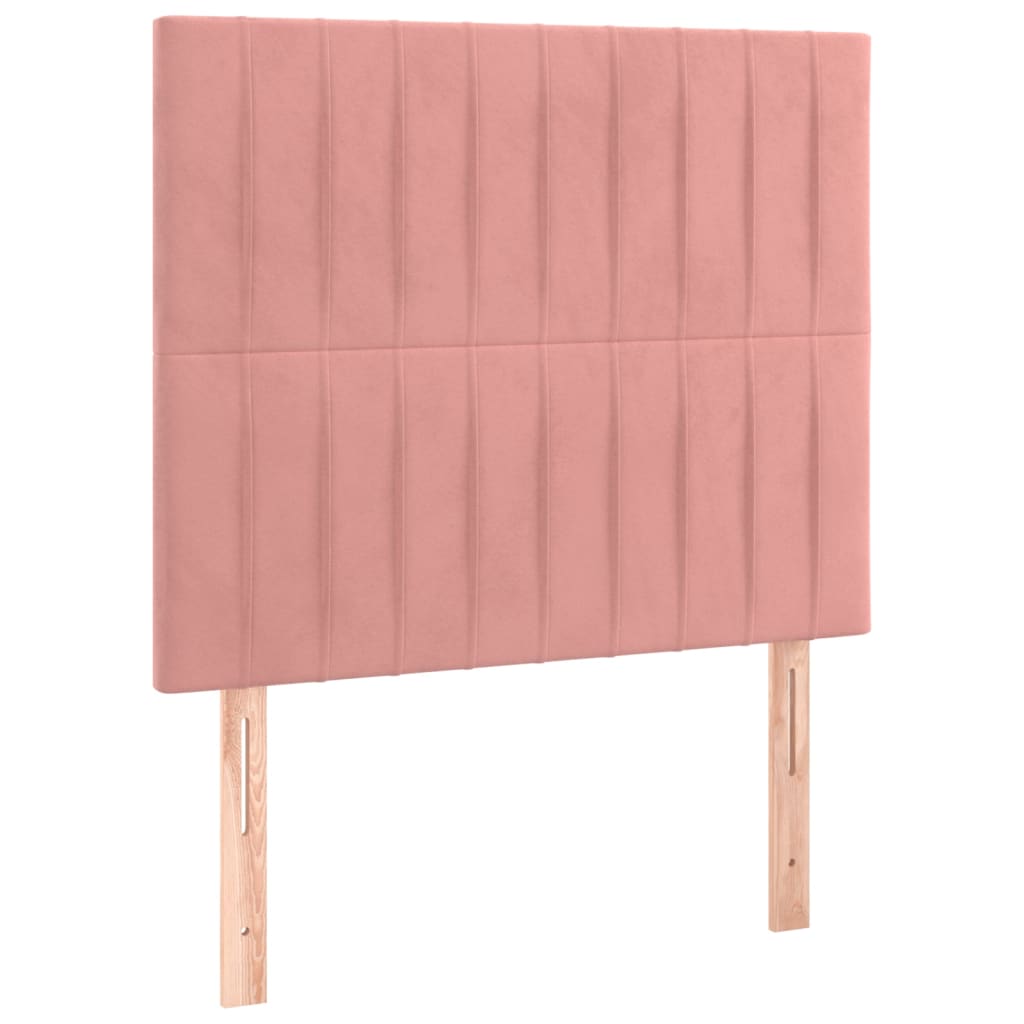 Giroletto a Molle con Materasso Rosa 90x190 cm in Velluto