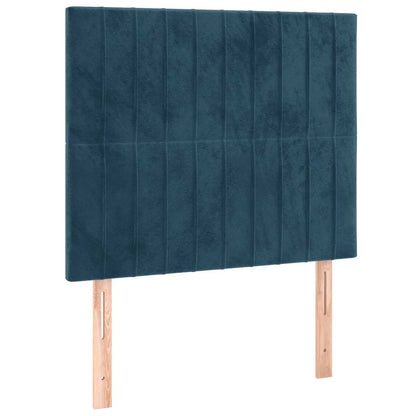 Giroletto a Molle con Materasso Blu Scuro 90x200 cm in Velluto