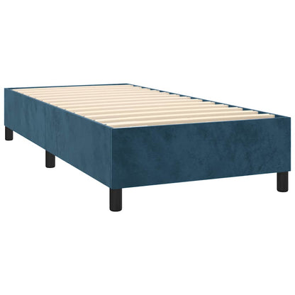Giroletto a Molle con Materasso Blu Scuro 100x200 cm in Velluto