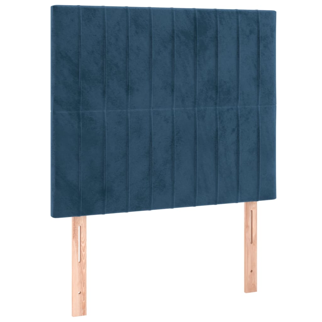 Giroletto a Molle con Materasso Blu Scuro 100x200 cm in Velluto