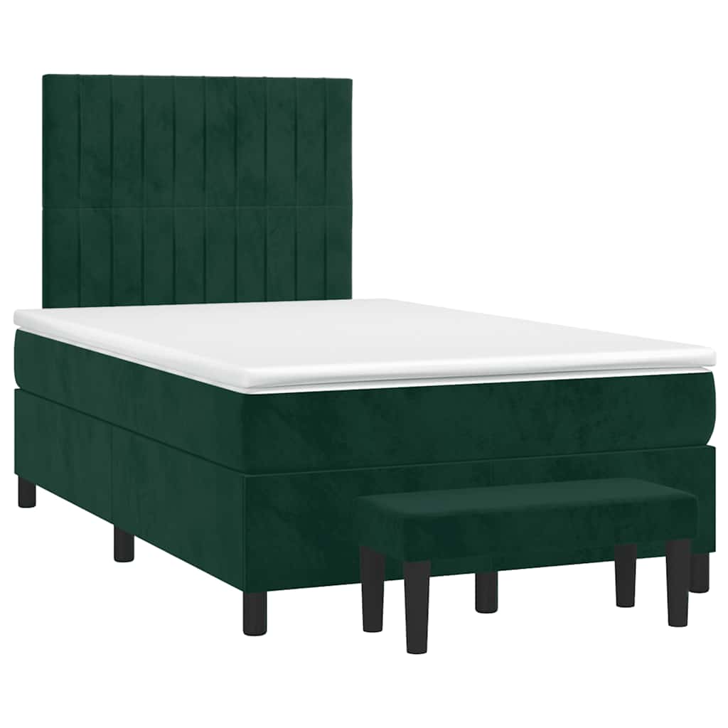Giroletto a Molle con Materasso Verde Scuro 120x200 cm Velluto | homemem39