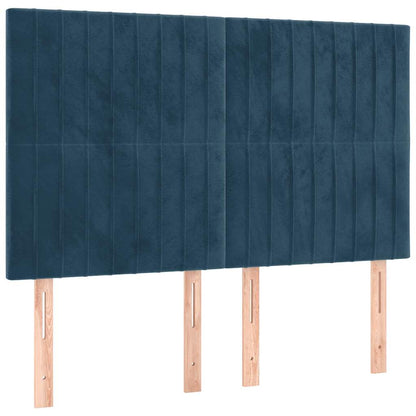 Giroletto a Molle con Materasso Blu Scuro 140x190 cm in Velluto